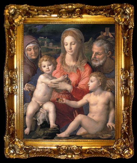 framed  Agnolo Bronzino Holy Family with St  Anne and the infant, ta009-2